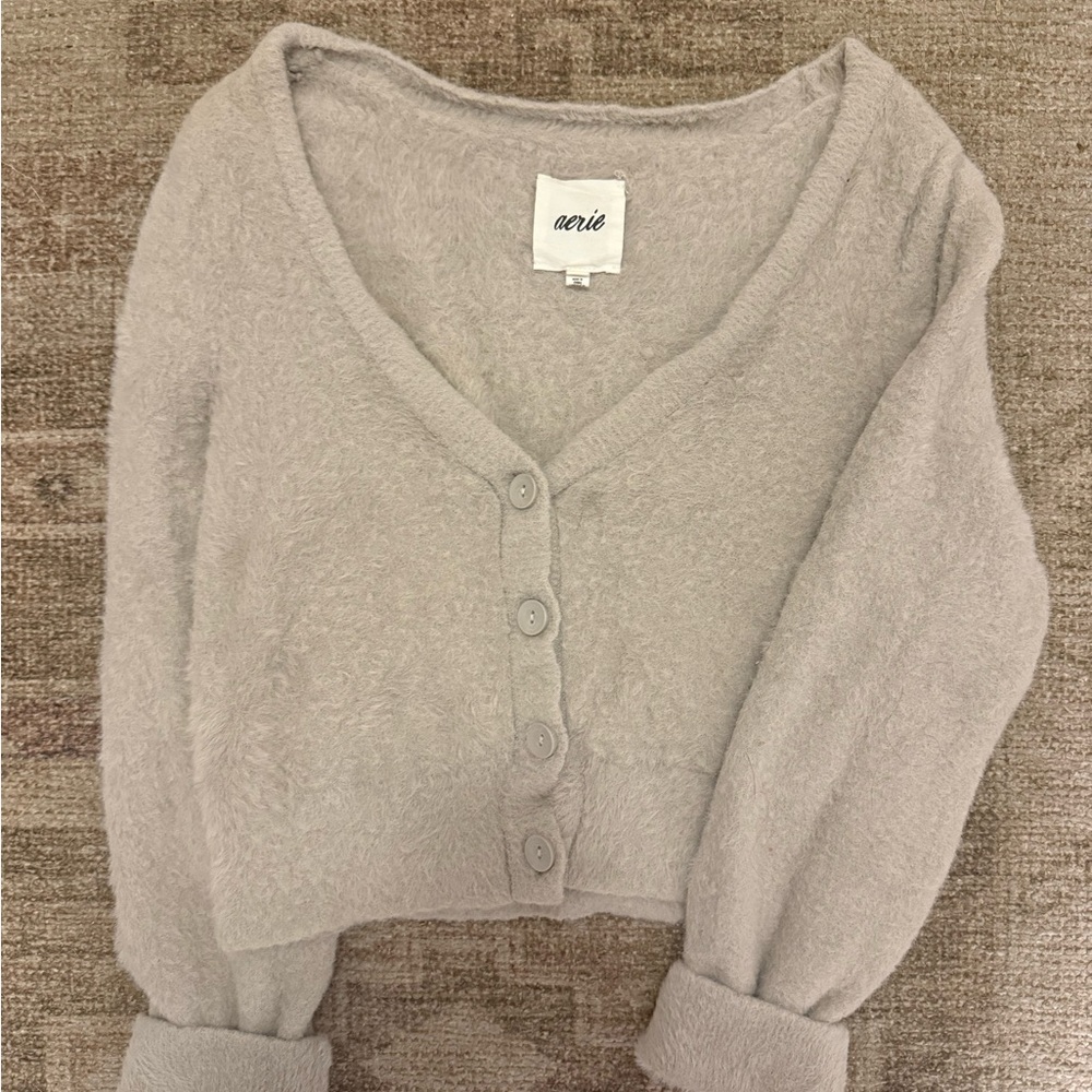 Aerie Women's Soft Gray Cardigan